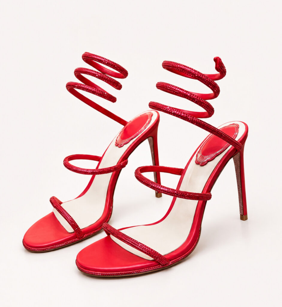 amina muaddi spiral heels